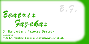 beatrix fazekas business card